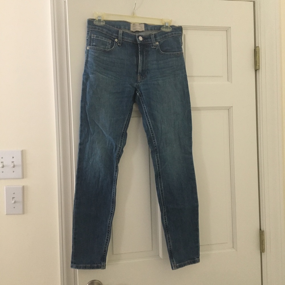Everlane Mid-Rise Skinny Jean Mid Blue View 3